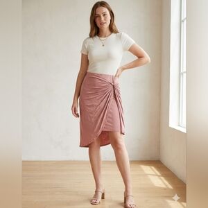 Popular Basics Asymmetrical Pink Skirt
